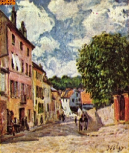 Stra�e in Moret-Sur-Loing nach Sisley